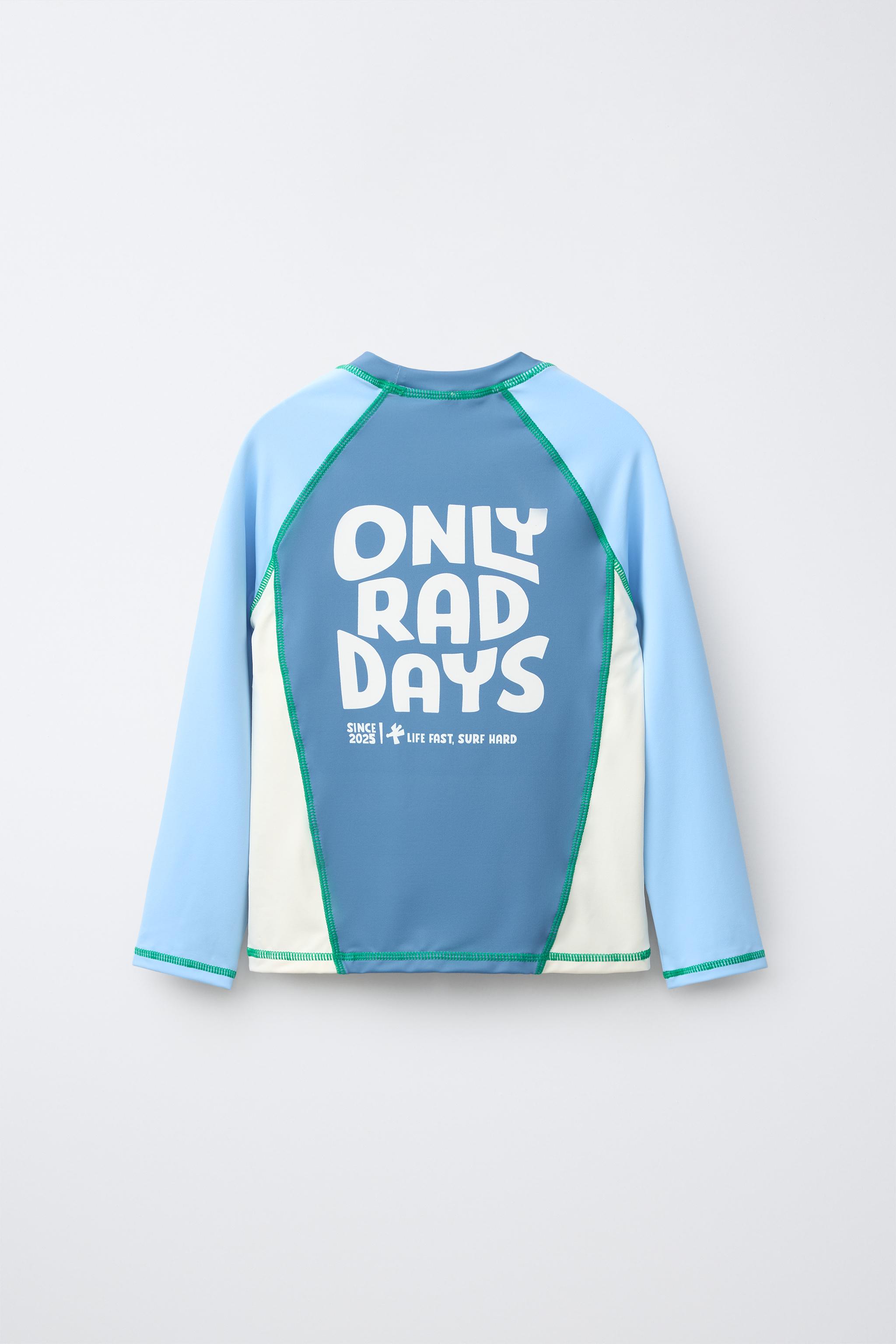 6-14 YEARS/ CONTRAST LOGO RASH GUARD